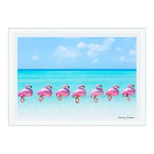 "Flamingo Balloons" Contemporary Still Life Photograph Print by Gray Malin, Framed
