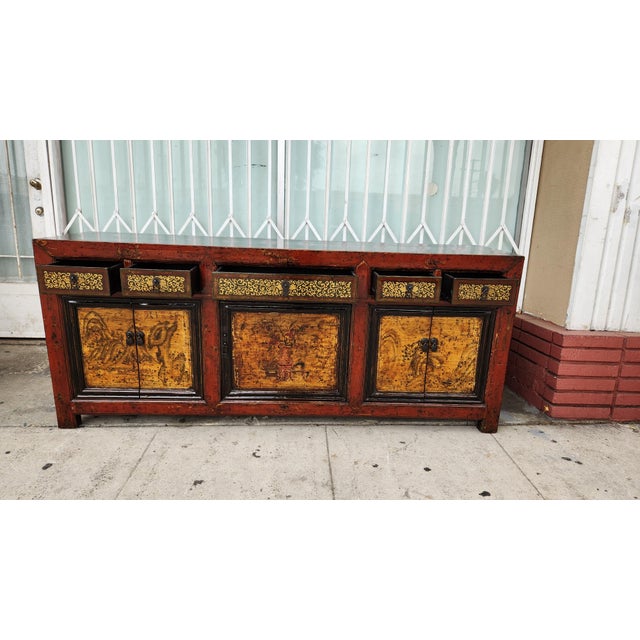 1950s 1950s Head Painting Sideboard Buffet For Sale - Image 5 of 12