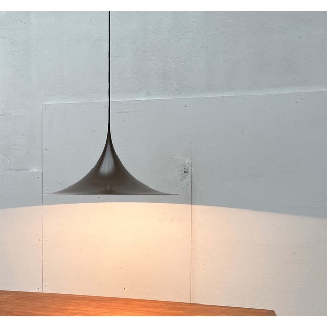 Black Mid-Century Modern Space Age Danish Brown Semi Pendant Lamp by Claus Bonderup and Torsten Thorup for Fog & Mørup, 1960s For Sale - Image 8 of 18