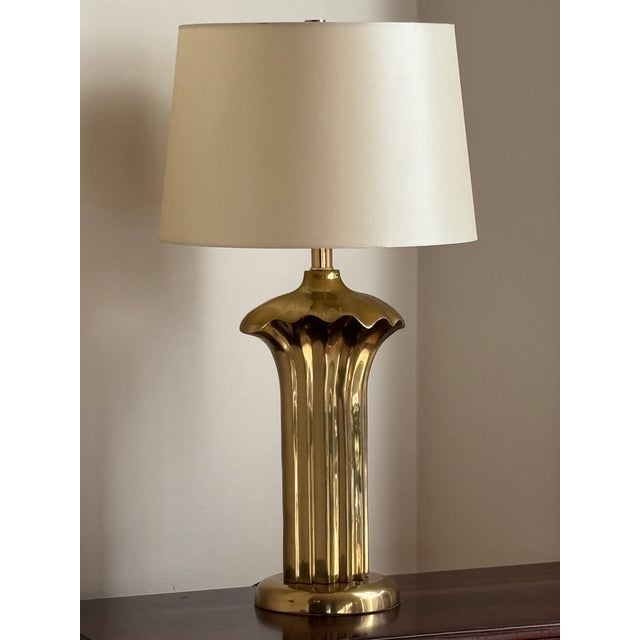 Mid-Century Modern 20th Century Pierre Cardin-Style Sculptural Brass Table Lamps — A Pair For Sale - Image 3 of 16