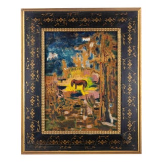 Sirio Pellegrini, Grazing Horse, Oil Painting, 1960s For Sale