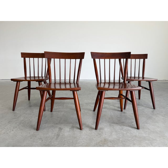 Brown 1960s Willett Mid Century Solid Cherry Windsor Style Dining Chairs, Set of 6 For Sale - Image 8 of 12