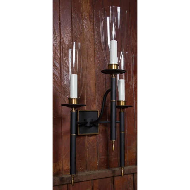 Triple Hurricane Sconces - a Pair For Sale In New York - Image 6 of 15