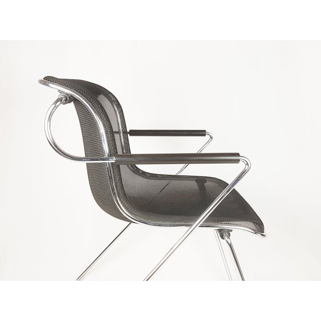 Postmodern Penelope Armchair in Black and Chrome-Plated Metal by C. Pollock for Anonima Castelli, 1982 For Sale - Image 3 of 14