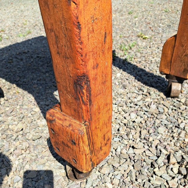 1920s Industrial Rolling Table Kitchen Island For Sale - Image 10 of 12