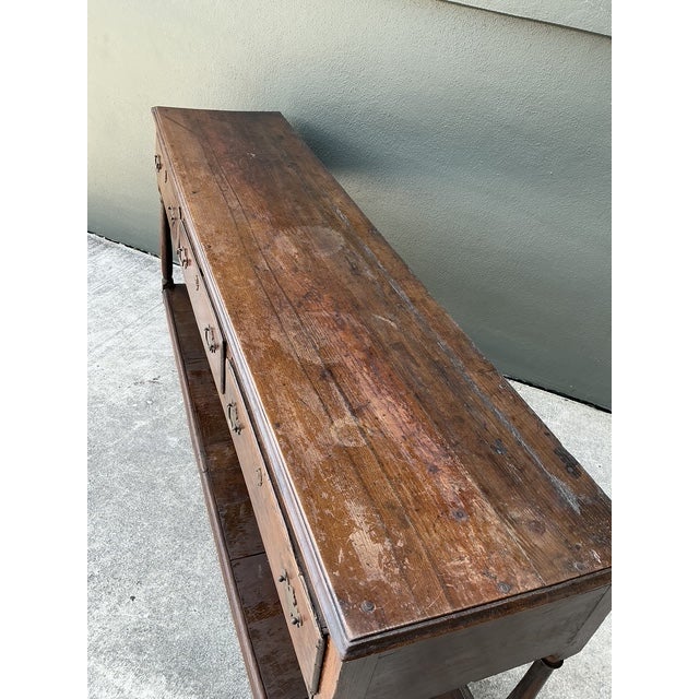 Vintage 18th Century Distressed Plank Console Table For Sale - Image 14 of 14