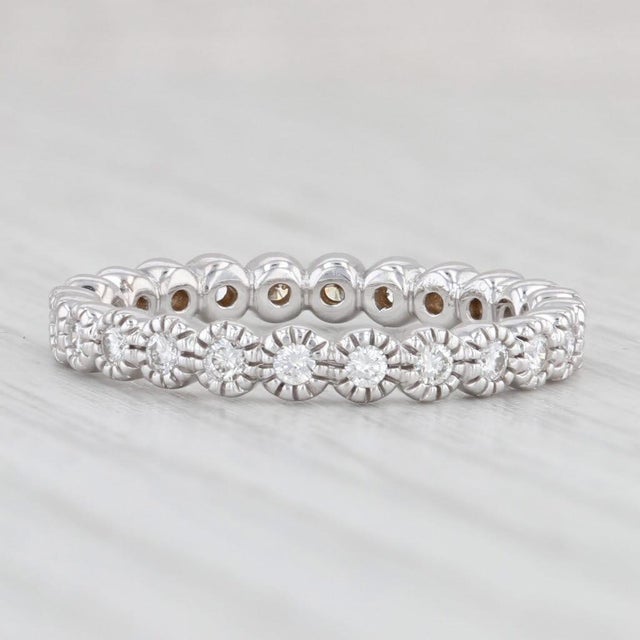 2020s New 0.30ctw Diamond Eternity Ring 18k Gold Stackable Anniversary Band Spark, Size 6 For Sale - Image 5 of 8