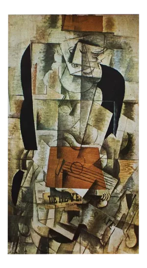 1940s After Georges Braque "Woman With the Guitar" First Edition Period Swiss Offset Lithograph