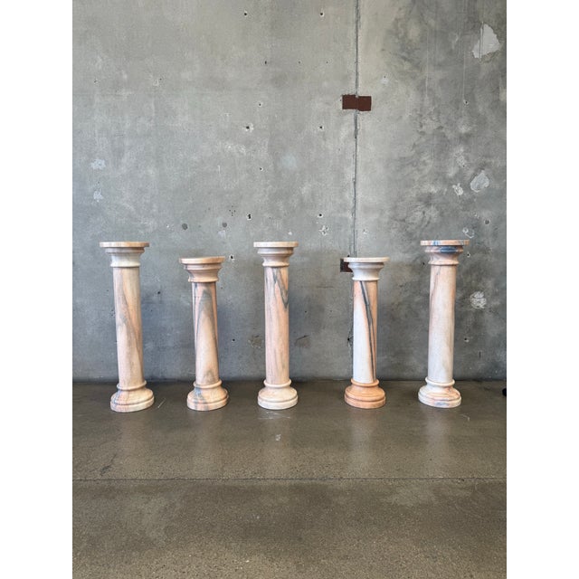 Vintage Blush Marble Column Pedestal #5 For Sale - Image 11 of 11