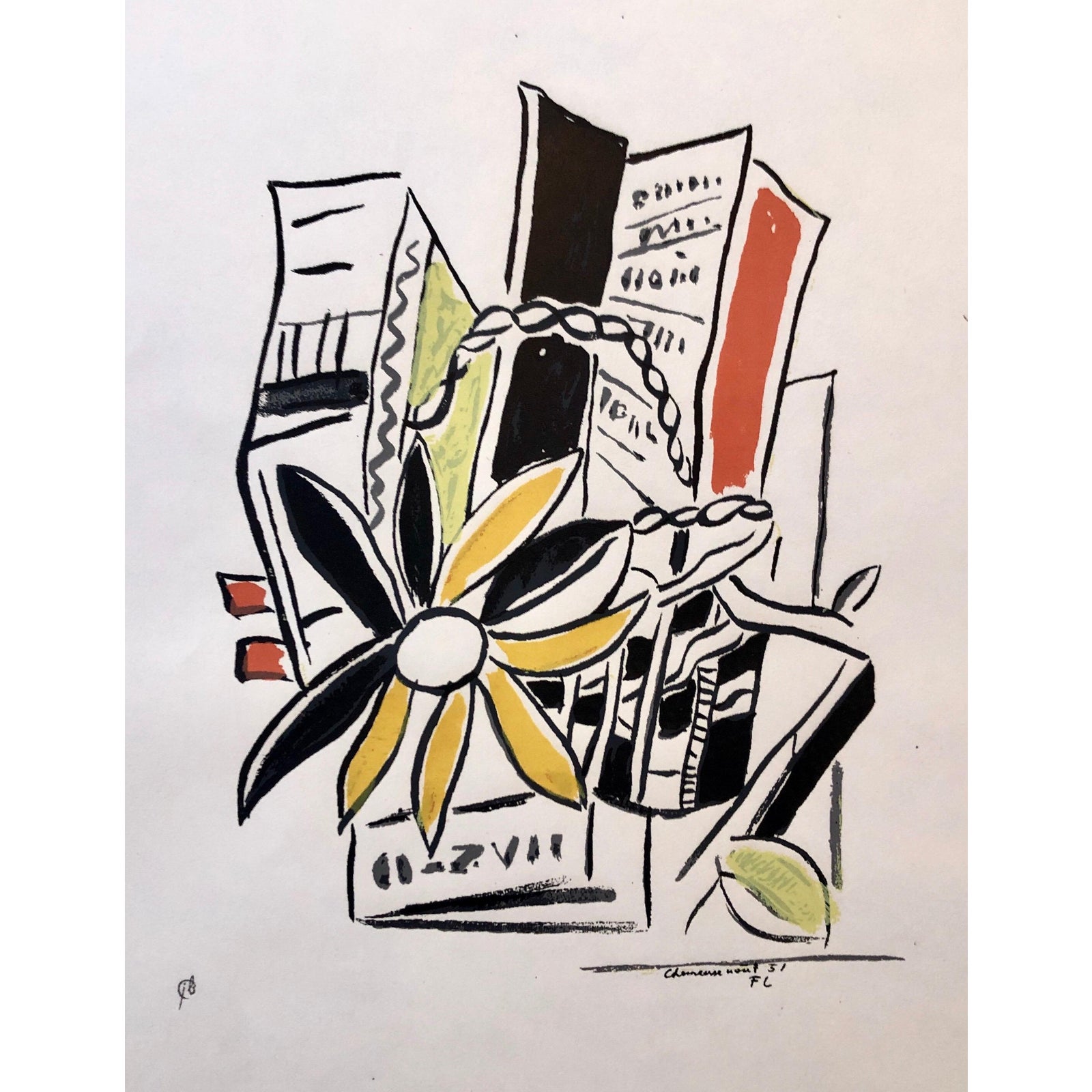 (after) Fernand Léger, 3 Fernand Leger Colorful Modernist Drawing ...
