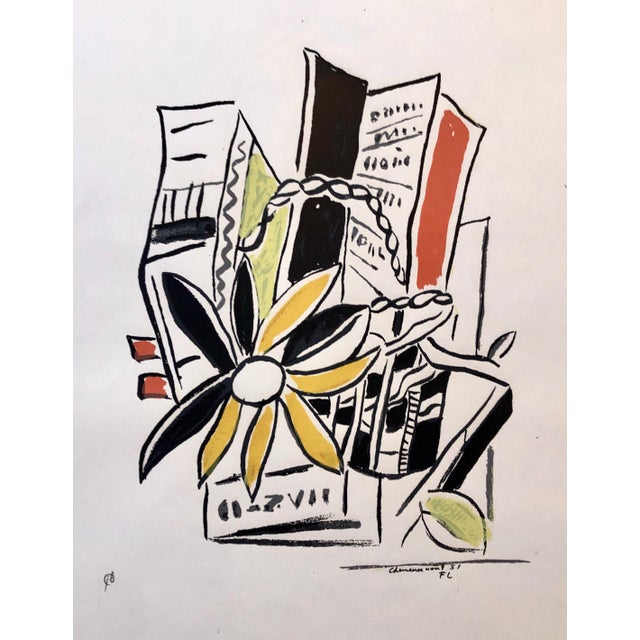 (after) Fernand Léger, 3 Fernand Leger Colorful Modernist Drawing Limited Edition Serigraph Lithograph, c.1950's For Sale