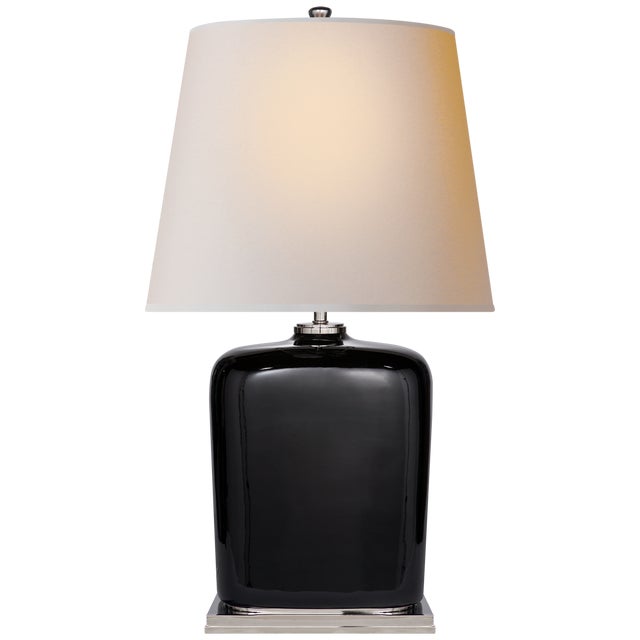 Transitional Thomas O'Brien by Visual Comfort Signature Mimi Table Lamp in Black with Natural Paper Shade For Sale - Image 3 of 3