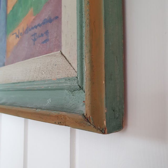 1947 Mid-Century Swedish Modernist Oil Painting by Waldemar Berg For Sale - Image 4 of 18