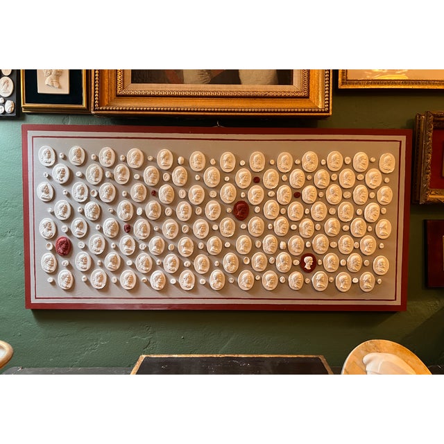 An impressive Italian Grand Tour Revival Style wall hanging panel, clean and simple rectangle shape, with the geometrical...