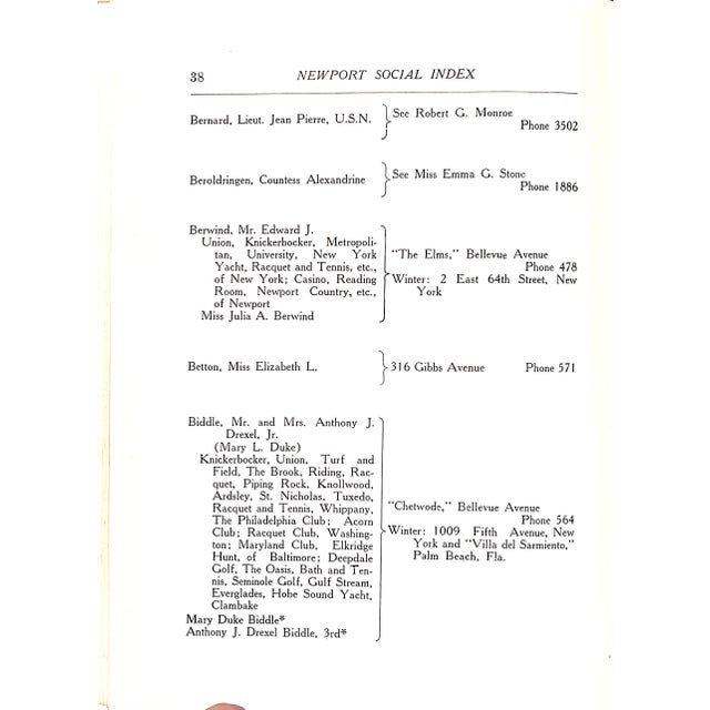 Newport Social Index 1929 For Sale In New York - Image 6 of 14