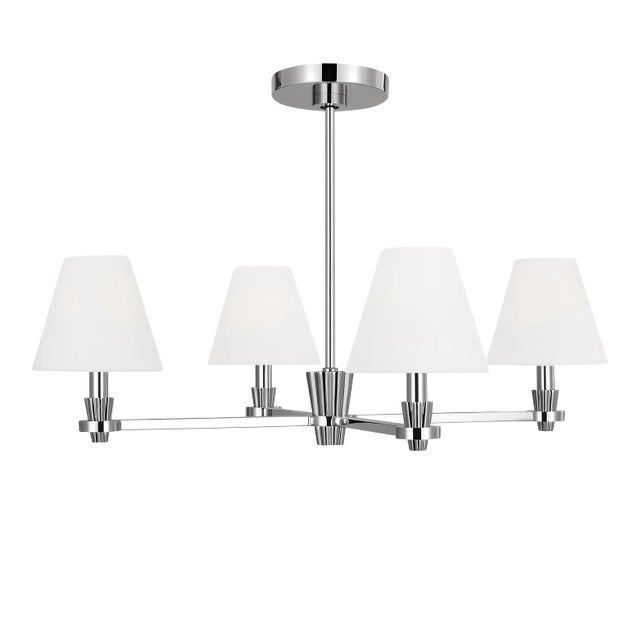 Alexa Hampton by Visual Comfort Studio Paisley Medium Chandelier, Polished Nickel For Sale