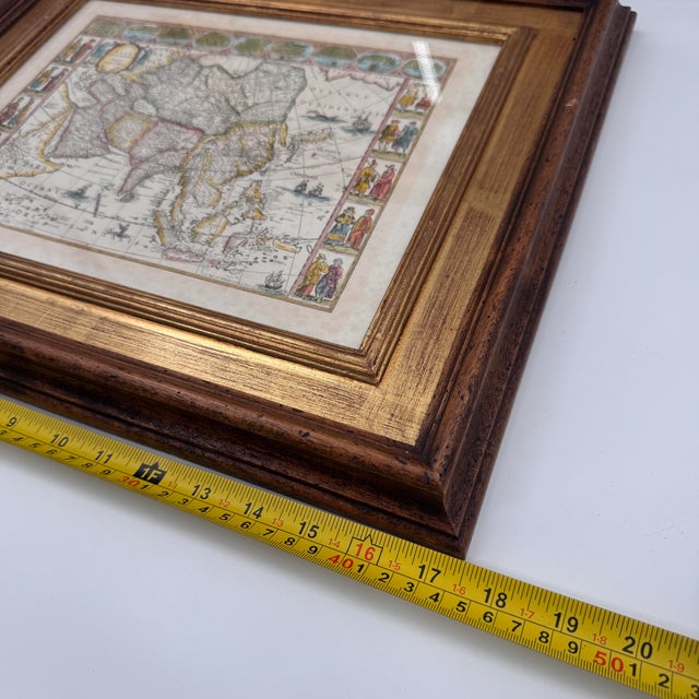 Pair of Italian Framed Antique Style Maps by Ethan Allen For Sale - Image 11 of 12
