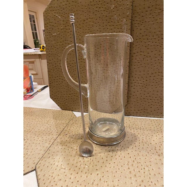 1980s 1980s Arte Italica Pewter and Crystal Martini Set- 6 Pieces For Sale - Image 5 of 9