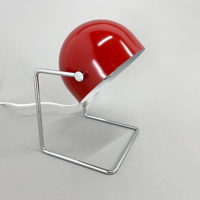 Rare model of mid-century chrome & metal table lamp designed by famous Josef Hurka for Napako in the 1960s. Very good...