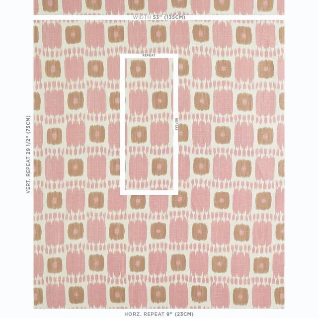 Kandira features a graphic pattern derived from woven ikats. A painterly checkerboard design with tonal variations and a...