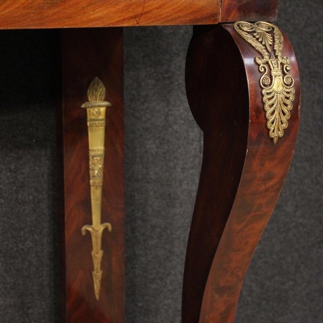 Italian Empire Style Console Table with Marble Top, 1880s For Sale - Image 10 of 13