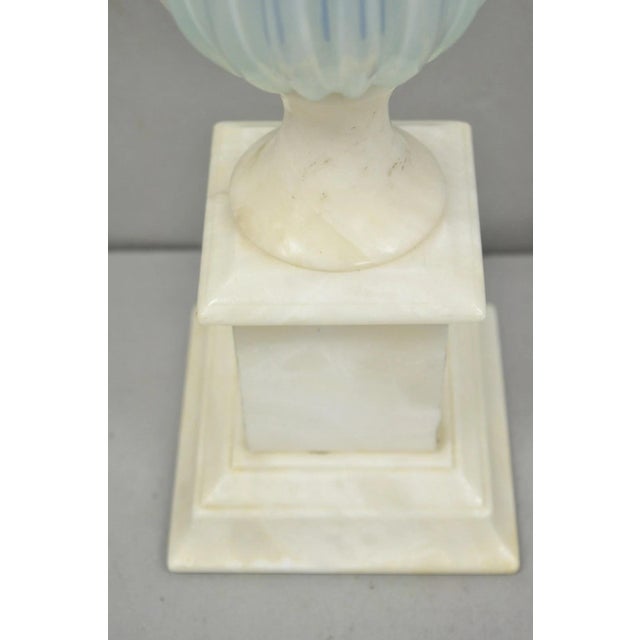 Vintage Murano Italian Mid Century Modern Blue Blown Glass Marble Table Lamp For Sale - Image 11 of 15