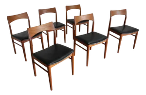 Mid-Century Teak Dining Chairs by Henning Kjaernulf, Denmark, 1960s, Set of 6