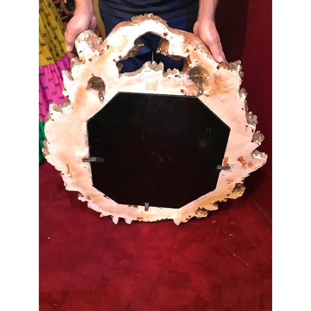 Glass VintageGold Leaf Distress Cherub Mirror For Sale - Image 7 of 8