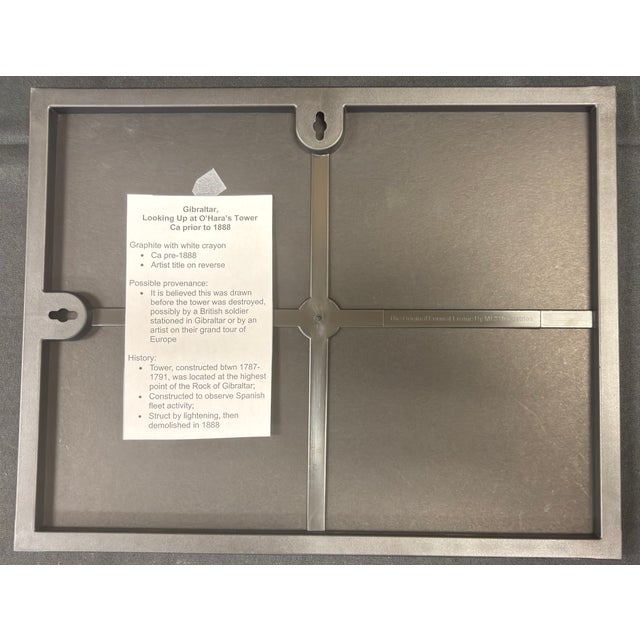 Gibraltar Sketch in Graphite and White Crayon, Ca Prior to 1888 For Sale - Image 12 of 12