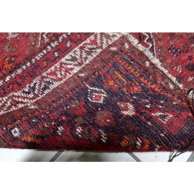 Persian 1900s, Antique Persian Shiraz Handmade Distressed Rug 3 X 4 For Sale - Image 3 of 12
