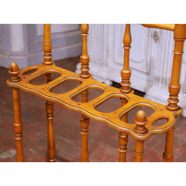 19th Century French Faux Bamboo Umbrella Stand With Zinc Drip Tray For Sale - Image 4 of 12