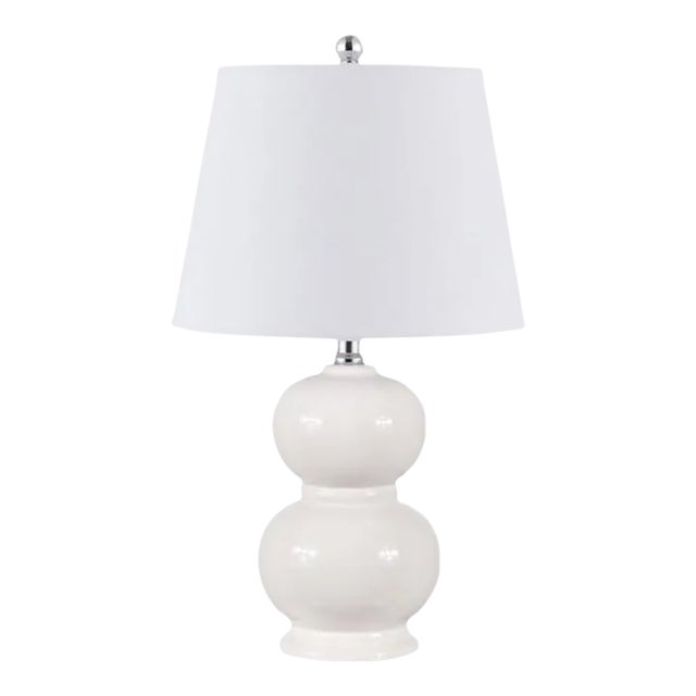 Safavieh Everlee Glass Table Lamp - Ivory For Sale