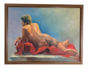 1984 Linda Kolar "Brian" Male Nude Oil Painting