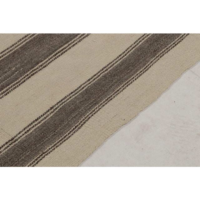 Rug & Kilim Vintage Kilim Rug in Beige, Brown Striations by Rug & Kilim For Sale - Image 4 of 7