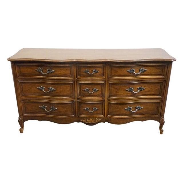 French Provincial Dixie Furniture Solid Cherry Country French Provincial 62" Triple Dresser 355-233 For Sale - Image 3 of 13