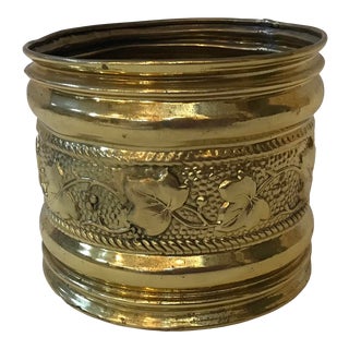 Vintage BrassEmbossed Planter For Sale