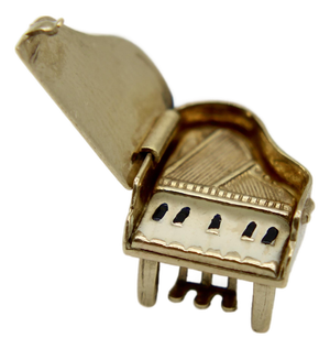 Vintage 14k Gold Tiny Grand Piano Charm or Pendant