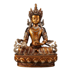 Late 19th Century Gilt Bronze Ksitigarbha Bodhisattva Statue, 2kg