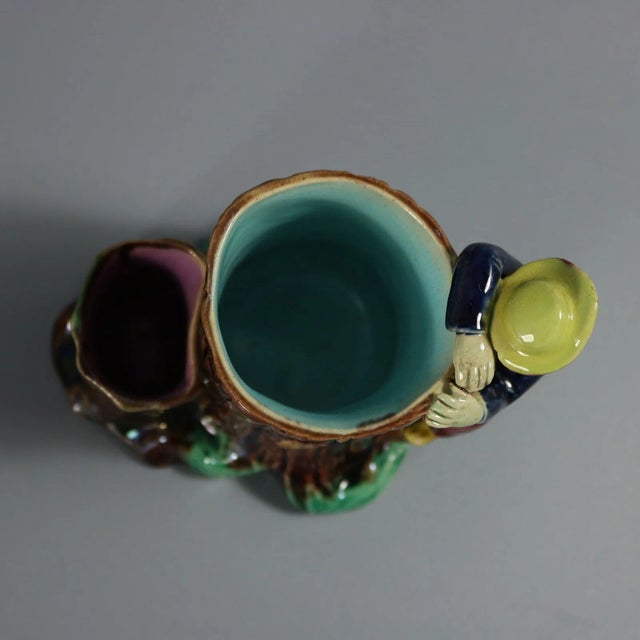 Holdcroft Majolica Boy Climbing Tree Posy Vase For Sale - Image 6 of 9