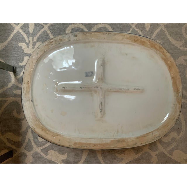 Vintage English Style Blue and White Ironstone Footbath For Sale - Image 12 of 13