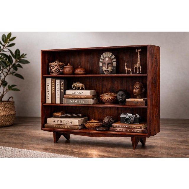 Martin Eisler & Carlo Hauner Bookshelf in Caviúna wood, Forma S.A., Brazilian Modern, circa 1950 For Sale - Image 9 of 11