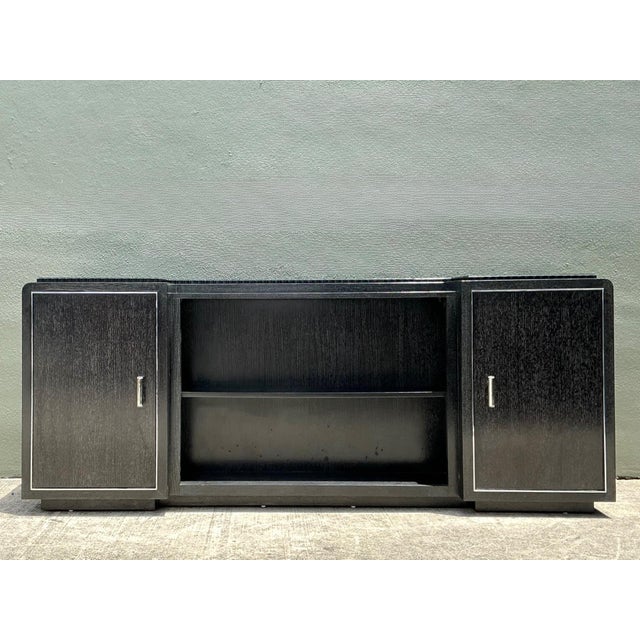 Vintage Ralph Lauren Black Cerused Wood Entertainment Crendenza For Sale - Image 14 of 18