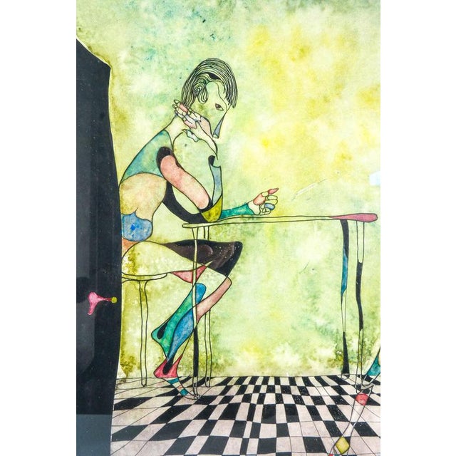 Ermanno Metelerkamp, Apparition, 1970, Watercolor and Ink on Paper For Sale - Image 11 of 16