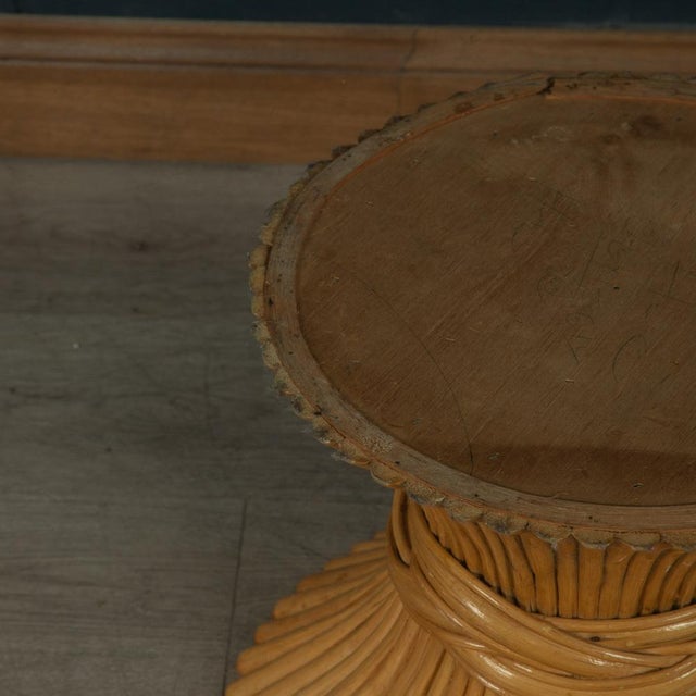 Light Yellow Sheaf of Wheat Coffee Table by McGuire, 1970s For Sale - Image 8 of 10