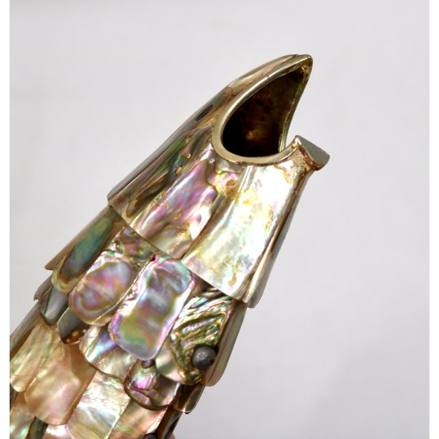 Los Castillo Vintage Mexican Articulated Abalone Shell Fish Bottle Opener Sculpture For Sale - Image 4 of 10