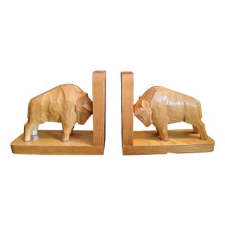 Mid-Century Bookends Buffalo by Karl Sickert, 1960s, Set of 2 For Sale