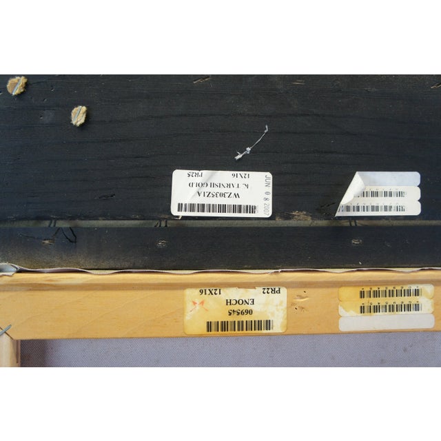 Enoch 20the Century Oil Painting on Canvas Resting Sheep in a Barn Rococo Frame 26" For Sale - Image 10 of 10