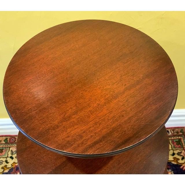 Antique 3 Tier Dumb Waiter Mahogany Wood Side End Table Butler Stand 38.5” For Sale - Image 11 of 12