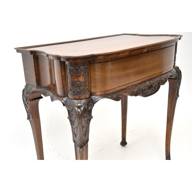 Antique Victorian Carved Walnut Console Table, 1860s For Sale - Image 12 of 16
