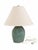 This is an Art Deco Revival ceramic or plaster table lamp. It features a distinctive ribbed, wavy, candy- swirl design in...